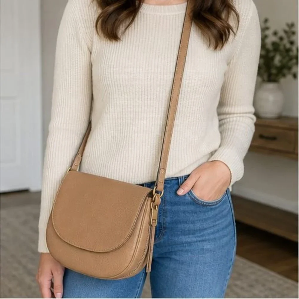 Camel Faux Leather Bag